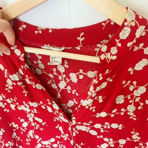 GP & JBaker for H&M Red Floral Tunic Size 8 - Picture 6 of 7